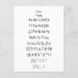 Cartão Postal Medo - Folha de Amostra de Fontes do Zazzle