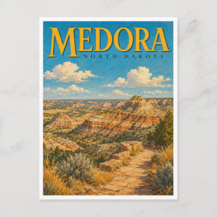 Cartão Postal Medora North Dakota Painted Canyon GeoSaga