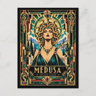 Cartão Postal Medusa, Art Deco Mitológica