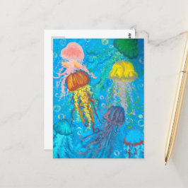 Cartão Postal medusa, oceano, mar