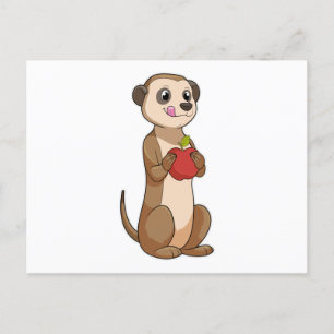 Cartão Postal Meerkat com Apple
