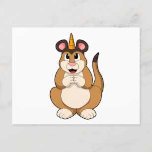 Cartão Postal Meerkat com Horn