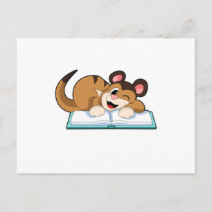 Cartão Postal Meerkat com o Livro