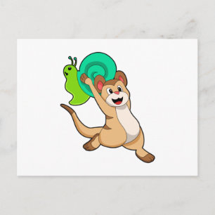 Cartão Postal Meerkat com Snail.PNG