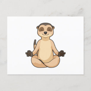 Cartão Postal Meerkat na Meditação Yoga