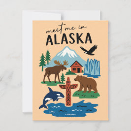 Cartão Postal Meet Me In Alaska Icons Retro