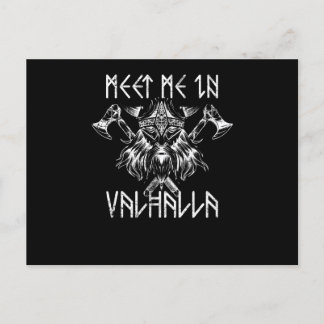 Cartão Postal Meet Me In Valhalla Nordic Shirt Runes Vikings
