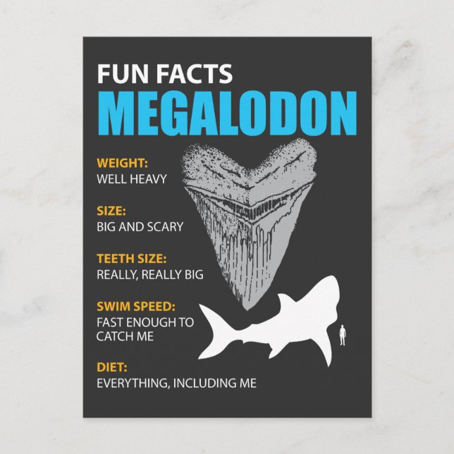 Cartão Postal Megalodon tshirt presente de excelente para os ent (Frente)