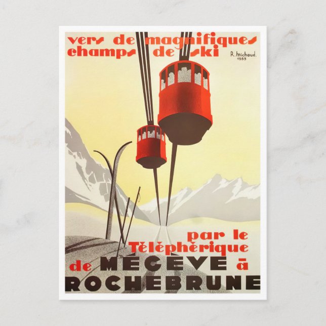 Cartão Postal Megeve France viagens vintage (Frente)