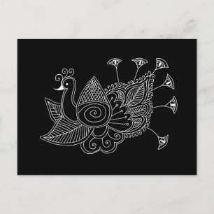 Cartão Postal Mehendi Peacock
