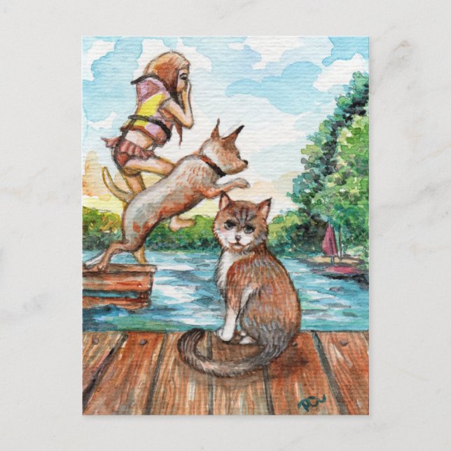 Cartão Postal Meia no Bloco de Algodão (Frente)