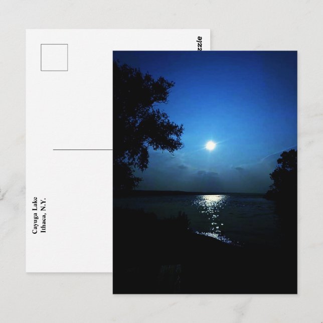 CARTÃO POSTAL MEIA-NOITE NO LAGO (Frente/Verso)