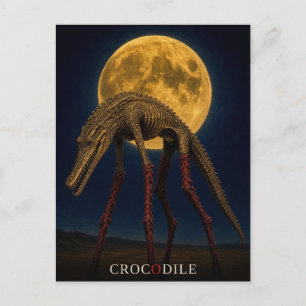 Cartão Postal Meias Longas de Crocodilo gótico Surrealista