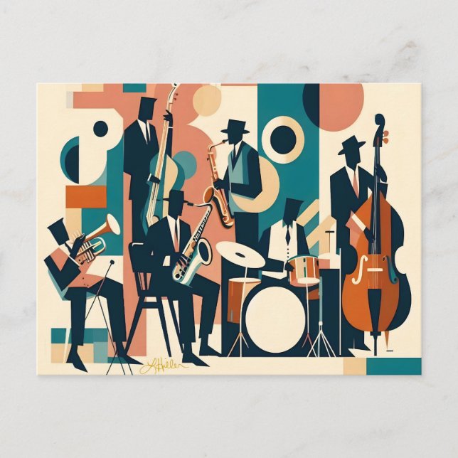 Cartão Postal Meio século Jazz Age Sextet (Frente)