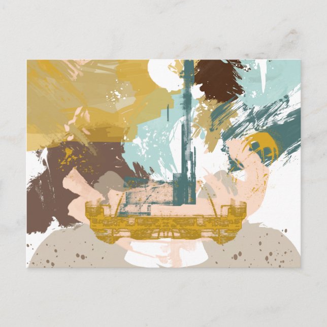 Cartão Postal meio século Modern Art Fantasy Sci Fi (Frente)