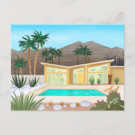 Cartão Postal Meio século Moderna Piscina House