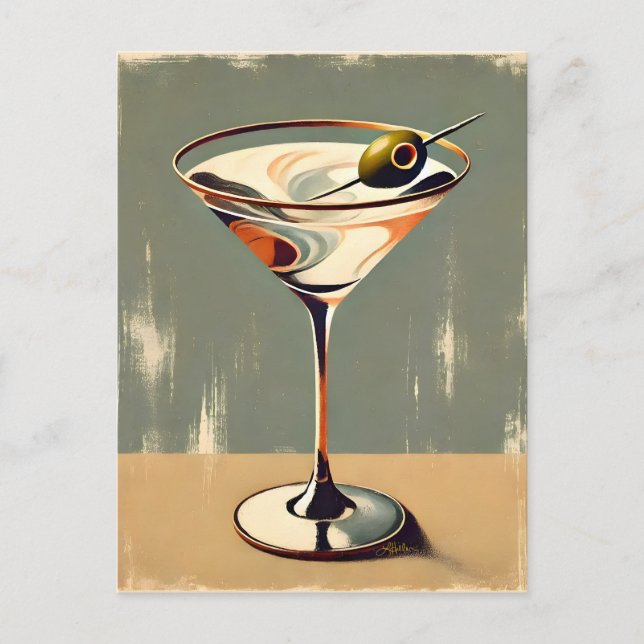 Cartão Postal Meio século Moderno 1 Pintura de Martini Olive (Frente)