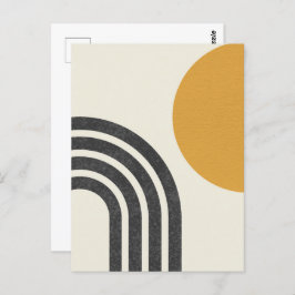 Cartão Postal Meio século Sol moderno e arco-íris