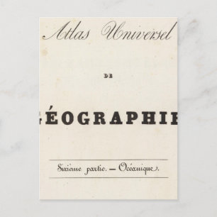Cartão Postal Meio título Atlas universal Oceânia