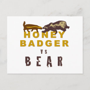 Cartão Postal Mel Badger vs Bear