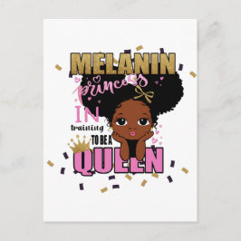 Cartão Postal Melanin Princess Training To Be Queen Lilibet Gift