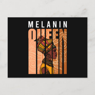 Cartão Postal Melanin Queen Black History Month African American