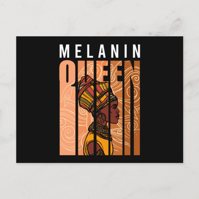 Cartão Postal Melanin Queen Black History Month African American (Frente)