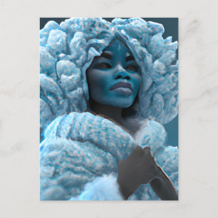 Cartão Postal Melanina Congelando Fria Princesa Negra Congelada