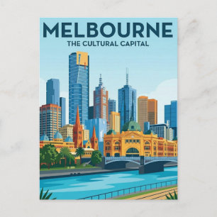 Cartão Postal Melbourne Austrália Skyline Viagem