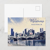 Melbourne Austrália Watercolor Art
