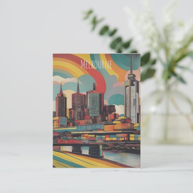 Cartão Postal Melbourne poster vintage (Em pé/Frente)