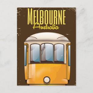 Cartão Postal Melbourne Tram Austrália viagens vintage