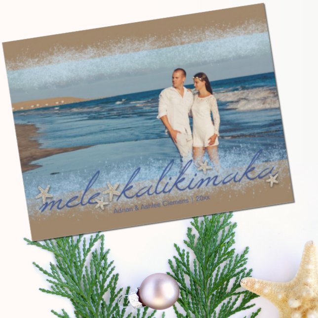 Cartão Postal Mele Kalikimaka com foto de Natal com Estrela do M (Criador carregado)