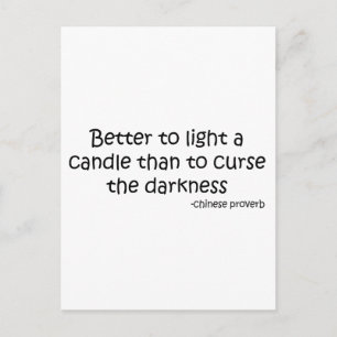 Cartão Postal Melhor acender uma citação da Vela