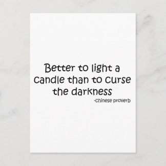 Cartão Postal Melhor acender uma citação da Vela
