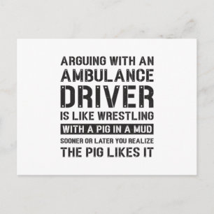 Cartão Postal Melhor Ambulância do Driver Paramédico Engraçad