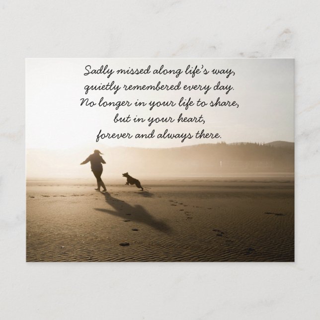 Cartão Postal Melhor Amiga Rapariga e Cachorro na Praia (Frente)