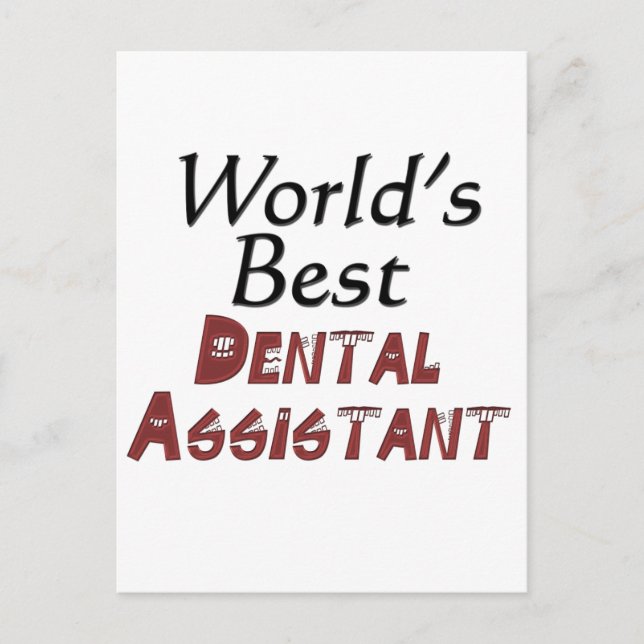 Cartão Postal Melhor Assistente Dental do Mundo (Frente)