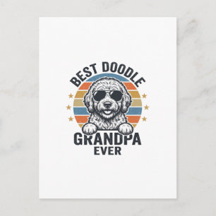 Cartão Postal Melhor Avô Doodle de Todos os Tempos Camisa de Cac
