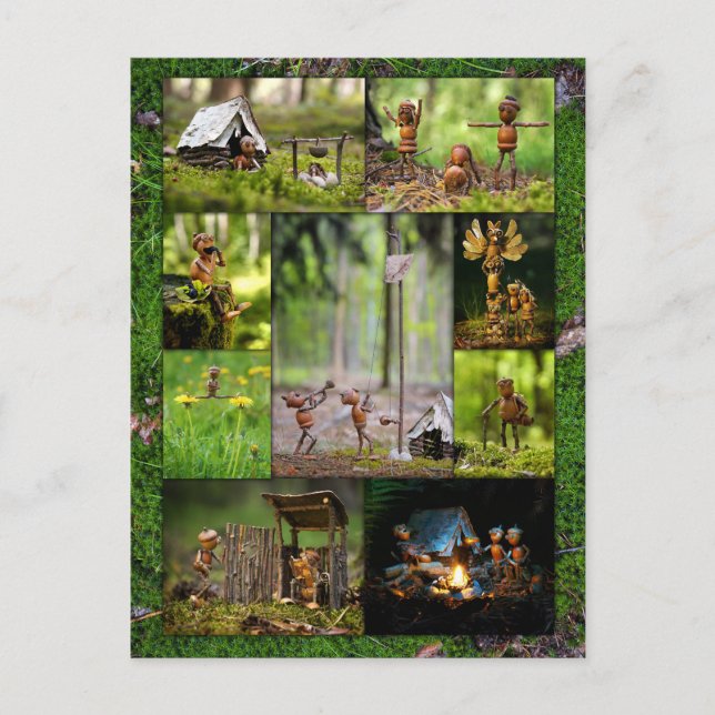 Cartão Postal Melhor bolota elfos do acampamento fotos do mosaic (Frente)
