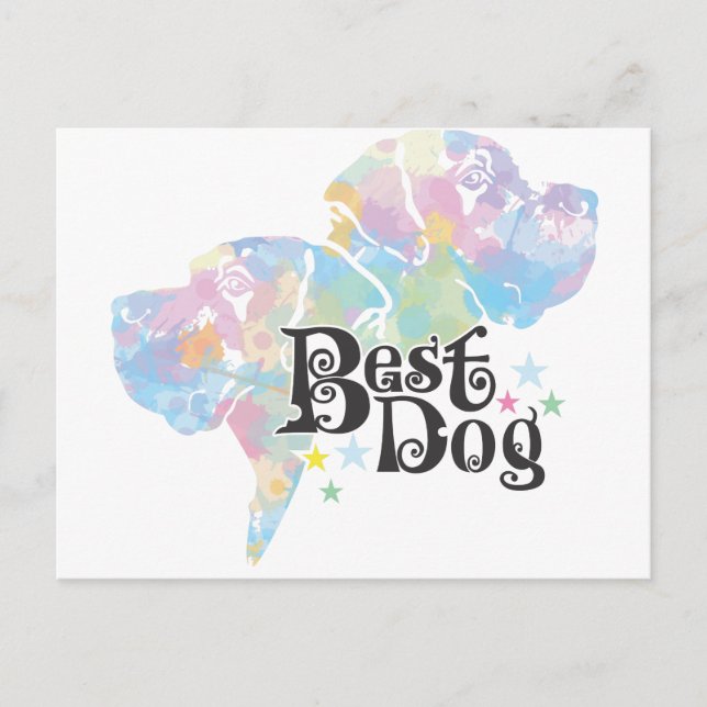 Cartão Postal Melhor Cão "colorido" (Frente)