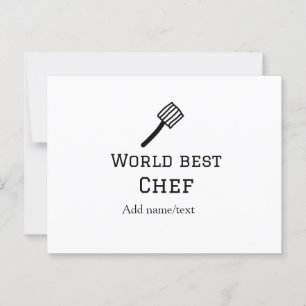Cartão Postal Melhor chef do mundo adicionar nome texto cozinhar