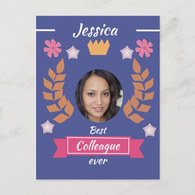 Cartão Postal melhor colega de trabalho mais fofo de todos - tra (Frente)