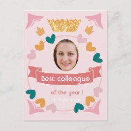 Cartão Postal Melhor colega do ano, melhor funcionário
