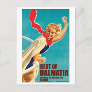 Cartão Postal Melhor da Dalmácia, Croácia, Menina em Iate Crui