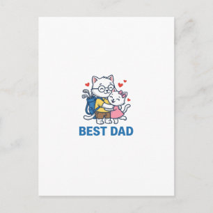 Cartão Postal Melhor Design de Vetor Fofo de Abraço de Gato de G