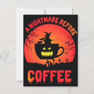 Cartão Postal Melhor diversão de café e café do Halloween
