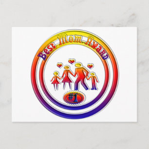 Cartão Postal Melhor família Rainbow Prêmio da mãe