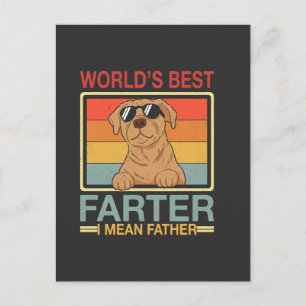 Cartão Postal Melhor Fartador do Mundo Quer Dizer Pai Cachorro E