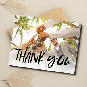 Cartão Postal Melhor Foto de Casamento do Padrinho Obrigado